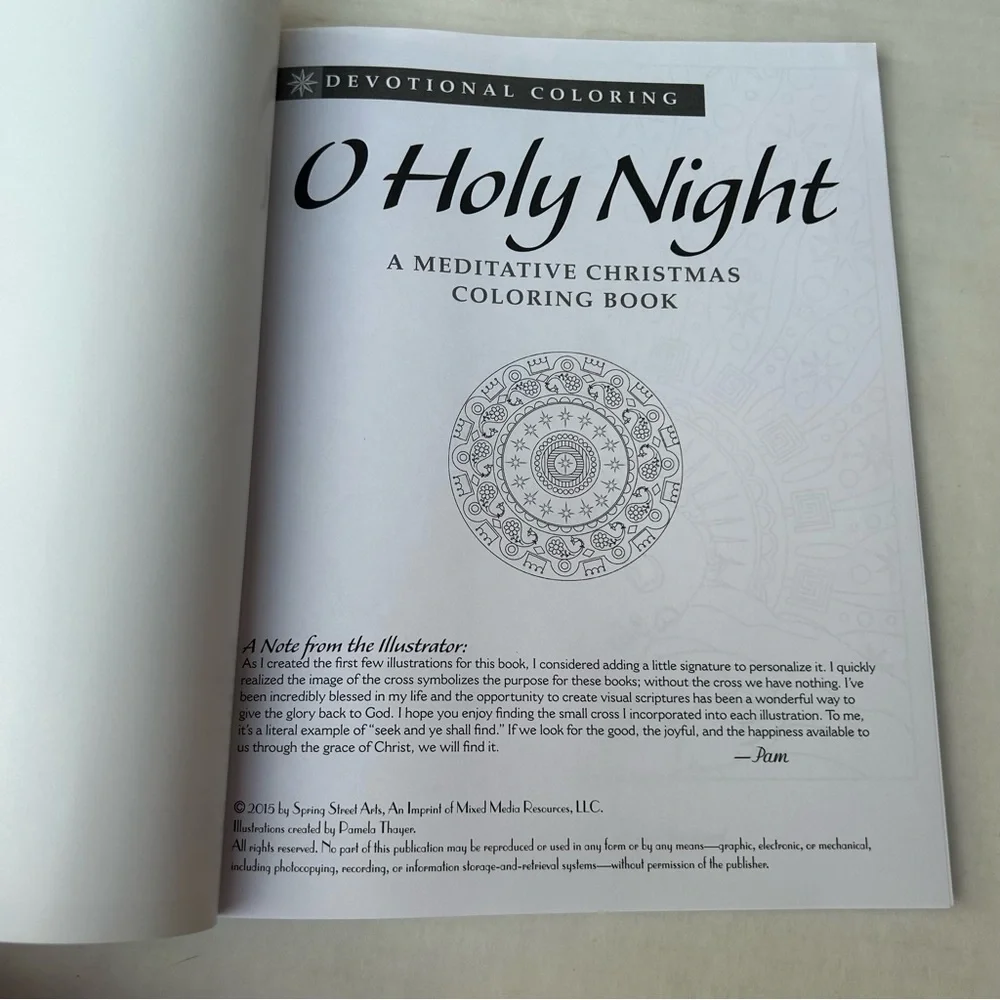 3/$12! O Holy Night Devotional Coloring Book A Meditative Christmas 2016 Unused